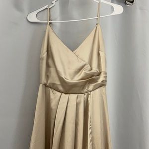 Beige satin dress, Size XS